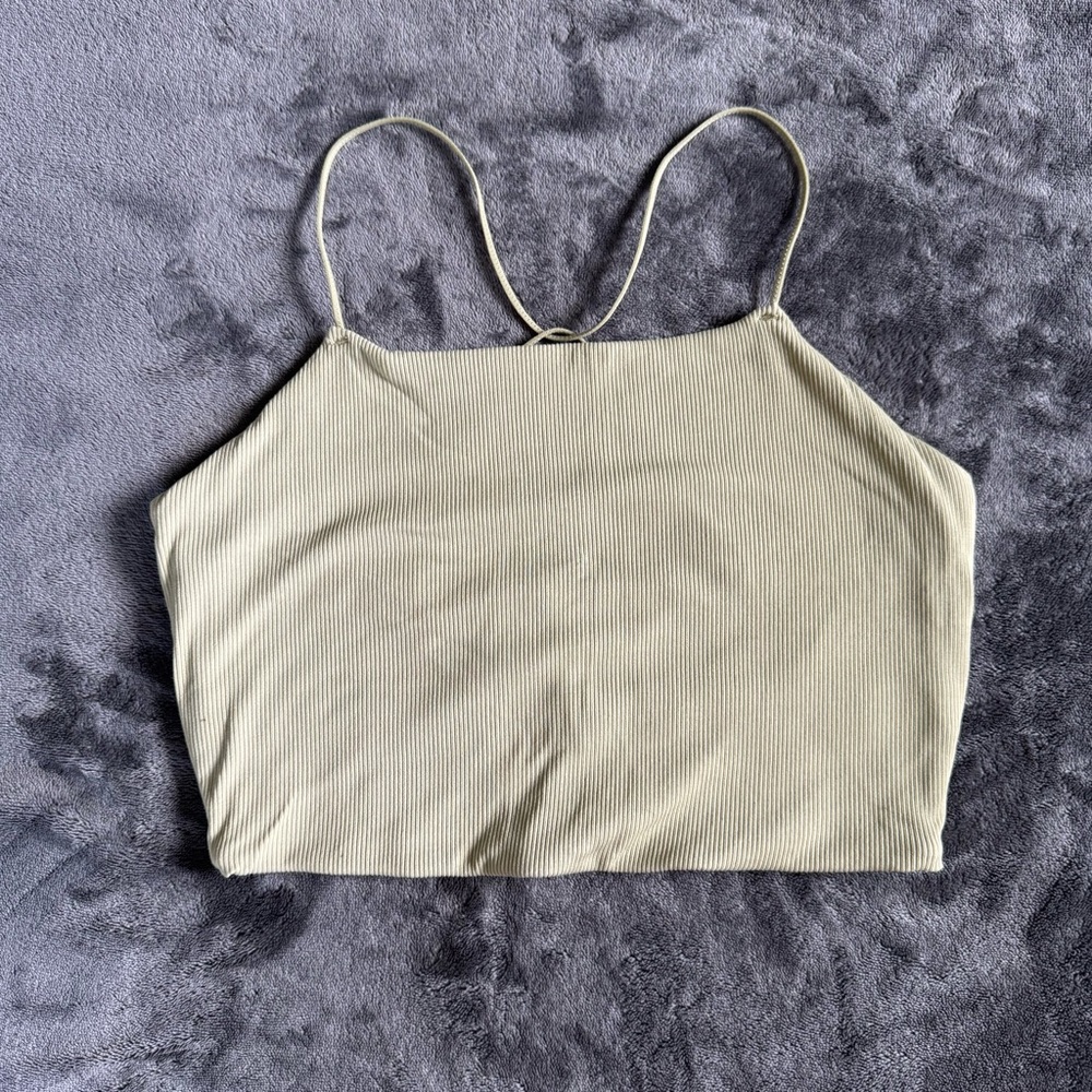 Nike Light Olive Ribbed Sports top